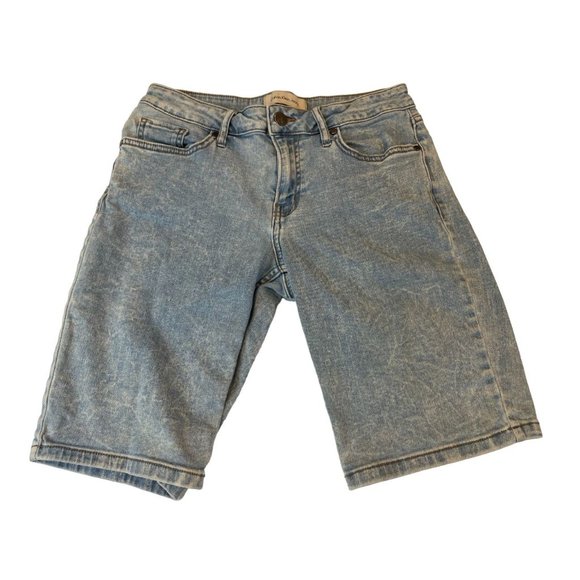 Calvin Klein Women Bermuda Denim Shorts Mid Rise Five Pockets Cotton Blue Size 6 - Picture 1 of 9